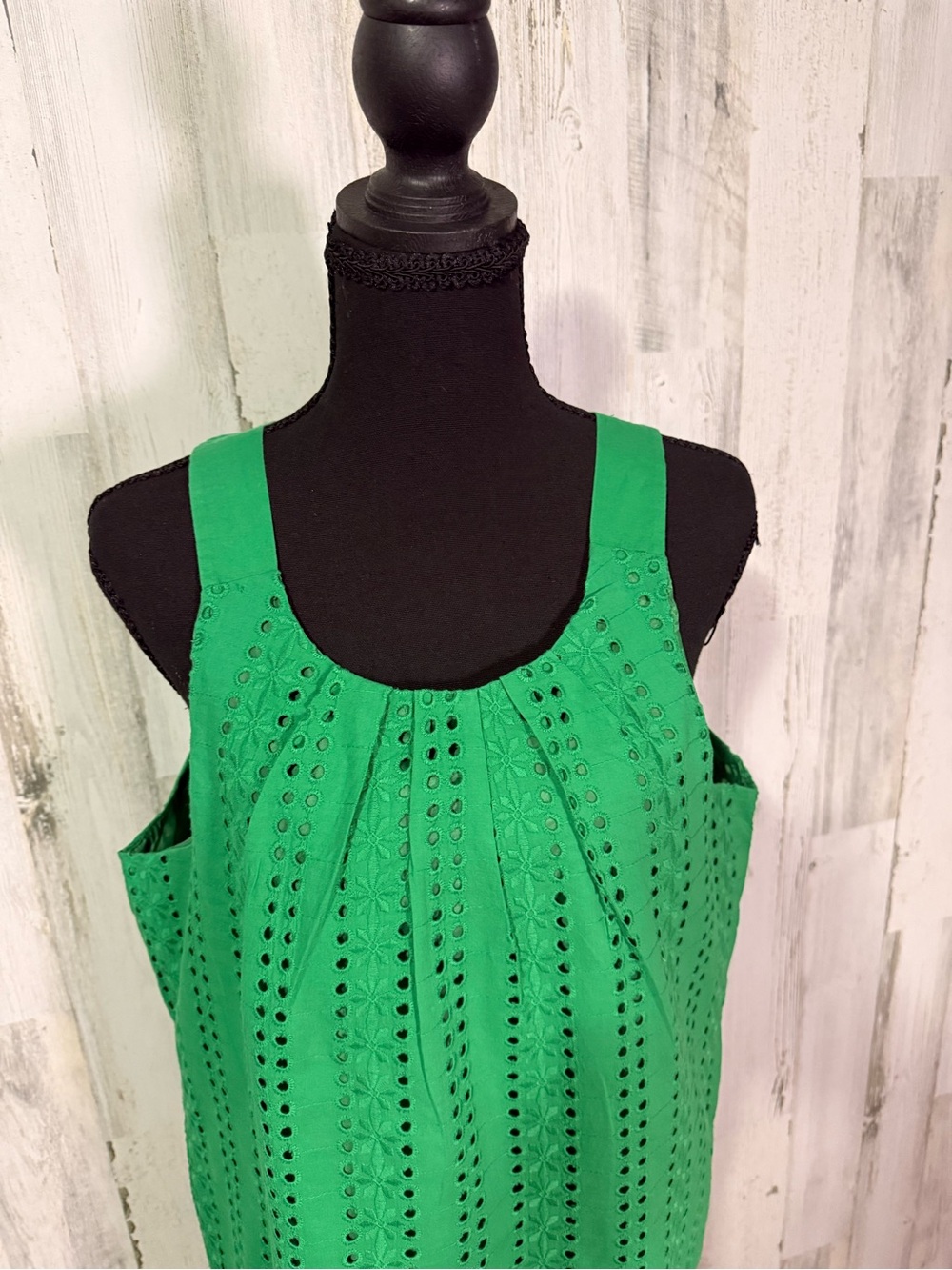 Isabel & Nina Green Eyelet Sleeveless Dress Size 12 100% Cotton - Picture 7 of 9
